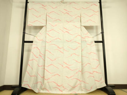 平和屋着物▽上質な小紋 単衣 松皮菱文 正絹 逸品 DAAS0169az