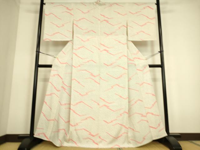 平和屋着物▽上質な小紋 単衣 松皮菱文 正絹 逸品 DAAS0169az