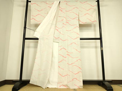 平和屋着物▽上質な小紋 単衣 松皮菱文 正絹 逸品 DAAS0169az
