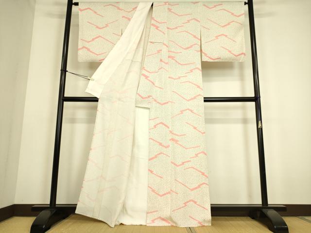 平和屋着物▽上質な小紋 単衣 松皮菱文 正絹 逸品 DAAS0169az