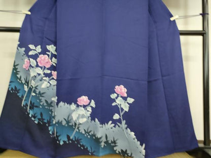 平和屋着物▽訪問着 単衣 草花シルエット 正絹 逸品 DAAS0171az