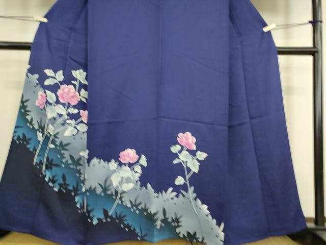 平和屋着物▽訪問着 単衣 草花シルエット 正絹 逸品 DAAS0171az