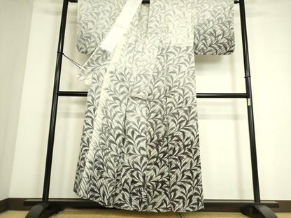 平和屋着物▽訪問着 単衣 草葉文 暈し染め 正絹 逸品 DAAS0176az