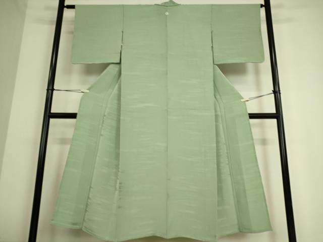 平和屋着物▽上質な色無地 単衣 霞地紋 錆青磁色 正絹 逸品 未使用 DAAS0179az