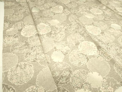 平和屋着物▽上質な小紋 単衣 雪輪花文 鬼しぼ縮緬 正絹 逸品 DAAS0181az