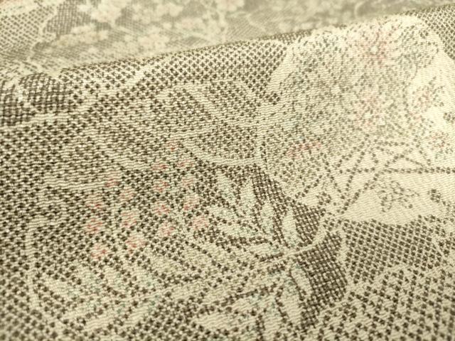平和屋着物▽上質な小紋 単衣 雪輪花文 鬼しぼ縮緬 正絹 逸品 DAAS0181az