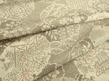 平和屋着物▽上質な小紋 単衣 雪輪花文 鬼しぼ縮緬 正絹 逸品 DAAS0181az