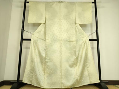 平和屋着物▽上質な小紋 単衣 霞菊文 正絹 逸品 DAAS0182az