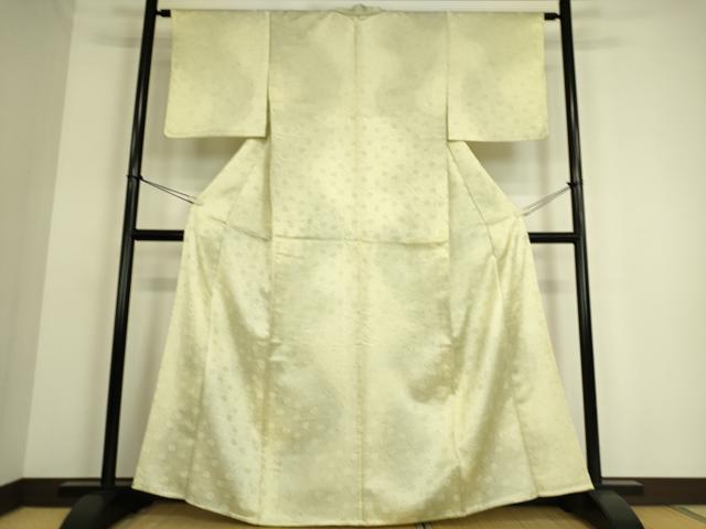 平和屋着物▽上質な小紋 単衣 霞菊文 正絹 逸品 DAAS0182az