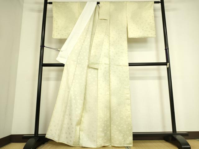 平和屋着物▽上質な小紋 単衣 霞菊文 正絹 逸品 DAAS0182az