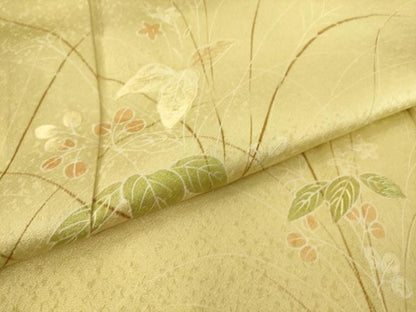 平和屋着物▽訪問着 単衣 刺繍 草花文 正絹 逸品 DAAS0183az