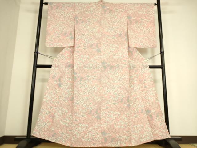 平和屋着物▽上質な小紋 単衣 辻が花 鬼しぼ縮緬 正絹 逸品 DAAS0185az