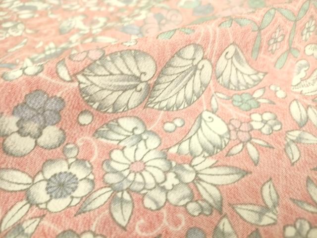 平和屋着物▽上質な小紋 単衣 辻が花 鬼しぼ縮緬 正絹 逸品 DAAS0185az