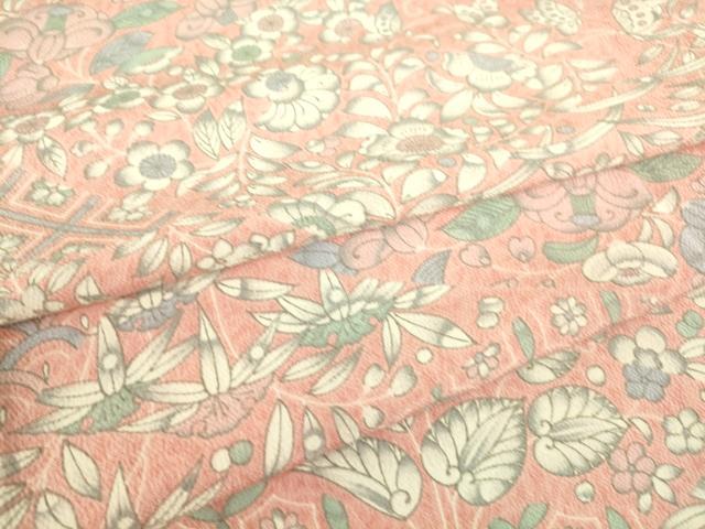 平和屋着物▽上質な小紋 単衣 辻が花 鬼しぼ縮緬 正絹 逸品 DAAS0185az