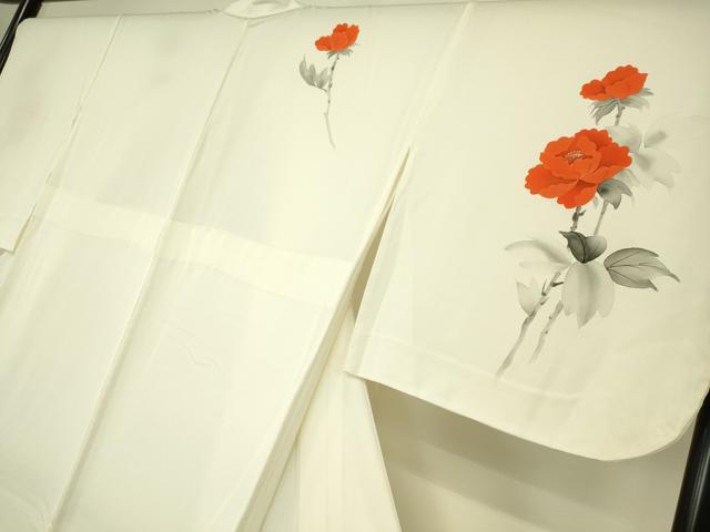 平和屋着物▽訪問着 単衣 牡丹文 手描き 正絹 逸品 DAAS0187az