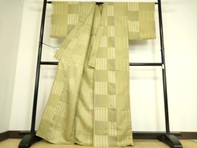 平和屋着物▽小紋 単衣 変わり市松文 洗える着物 DAAS0188az