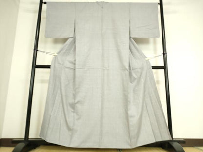 平和屋着物▽本場結城紬 重要無形文化財 単衣 霞色 正絹 逸品 DAAS0192az