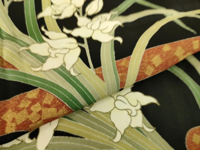 平和屋着物▽豪華黒留袖 単衣 友禅 霞花文 金彩 正絹 逸品 DAAS0195az