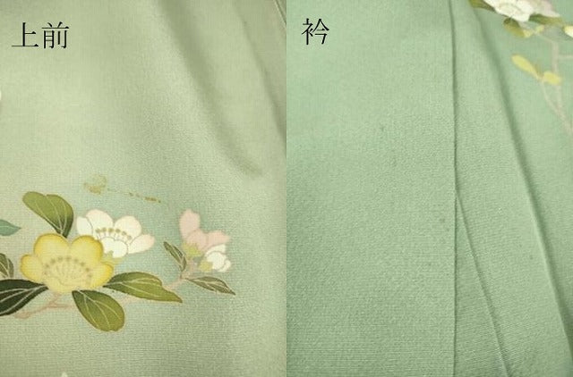 平和屋着物▽訪問着 単衣 友禅 作家物 枝花文 暈し染め さが美扱い 正絹 逸品 DAAS0198az