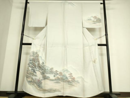 平和屋着物▽訪問着 単衣 作家物 風景花文 ホリケン謹製 正絹 逸品 未使用 DAAS0203az
