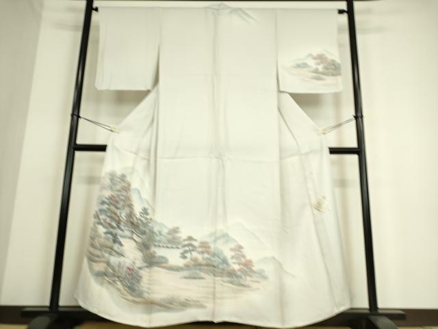 平和屋着物▽訪問着 単衣 作家物 風景花文 ホリケン謹製 正絹 逸品 未使用 DAAS0203az