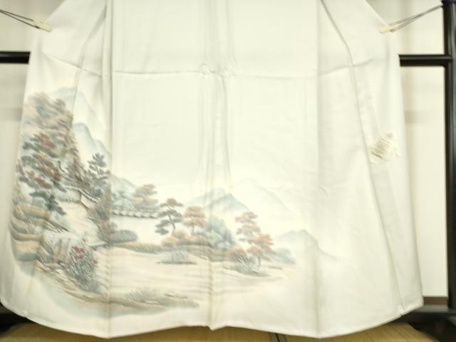 平和屋着物▽訪問着 単衣 作家物 風景花文 ホリケン謹製 正絹 逸品 未使用 DAAS0203az