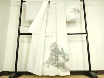 平和屋着物▽訪問着 単衣 作家物 風景花文 ホリケン謹製 正絹 逸品 未使用 DAAS0203az