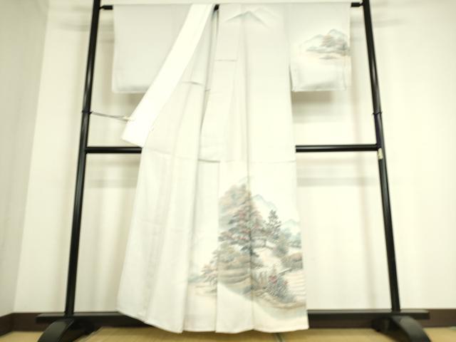 平和屋着物▽訪問着 単衣 作家物 風景花文 ホリケン謹製 正絹 逸品 未使用 DAAS0203az