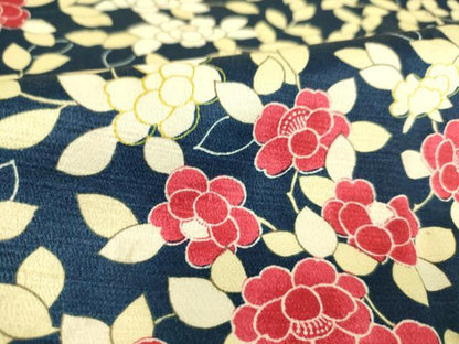 平和屋着物▽上質な小紋 単衣 草花文 正絹 逸品 DAAS0221az