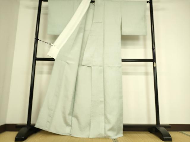 平和屋着物▽上質な色無地 結幡 単衣 千草鼠色 正絹 逸品 DAAS0222az