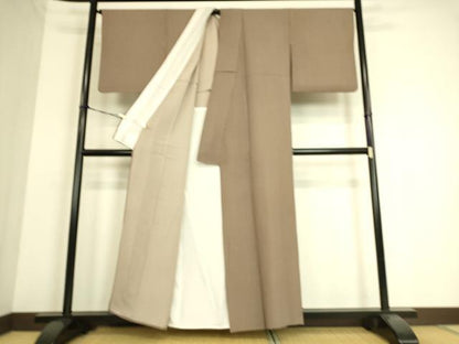 平和屋着物▽江戸小紋　単衣　子持ち縞　正絹　逸品　DAAS0232az