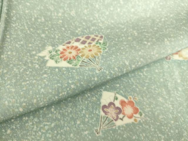 平和屋着物▽上質な小紋 単衣 扇面花文 正絹 逸品 DAAS0237az
