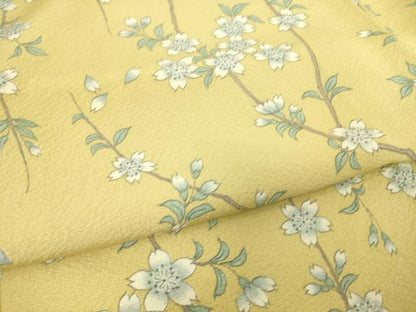 平和屋着物▽上質な小紋 単衣 枝桜文 正絹 逸品 DAAS0239az