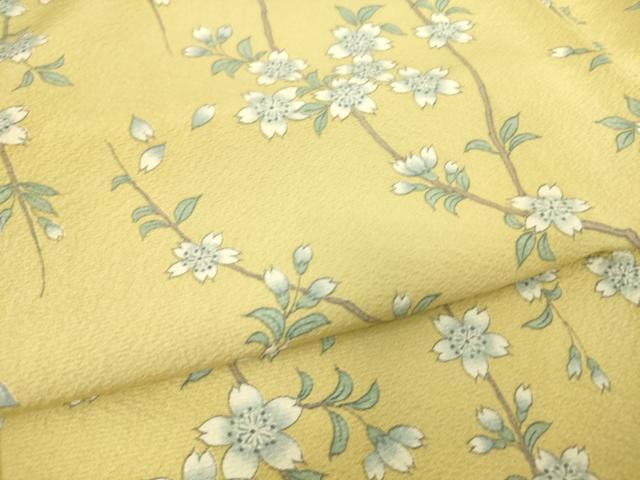 平和屋着物▽上質な小紋 単衣 枝桜文 正絹 逸品 DAAS0239az