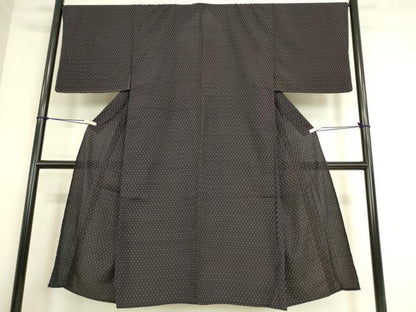平和屋着物▽男性 お召 単衣 絣文 正絹 逸品 DAAS0243az