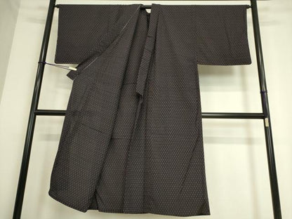 平和屋着物▽男性 お召 単衣 絣文 正絹 逸品 DAAS0243az