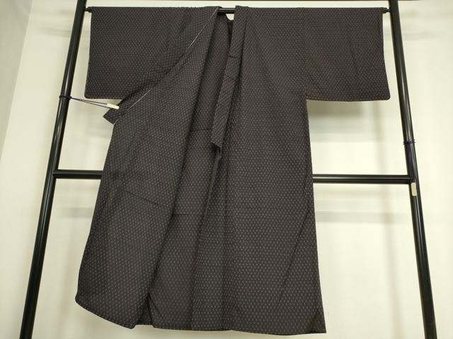 平和屋着物▽男性 お召 単衣 絣文 正絹 逸品 DAAS0243az