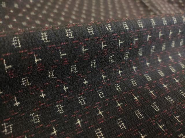 平和屋着物▽男性 お召 単衣 絣文 正絹 逸品 DAAS0243az