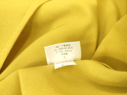 平和屋着物▽男性　色無地　単衣　支子色　洗える着物　DAAS0244az