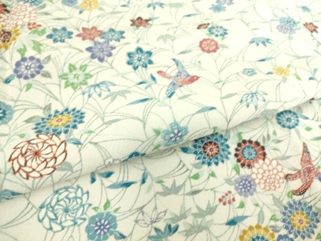 平和屋着物▽小紋 単衣 飛鳥花文 洗える着物 DAAS0253az