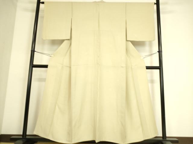 平和屋着物▽上質な色無地 単衣 吉祥花地紋 鳥の子色 正絹 逸品 DAAS0254az