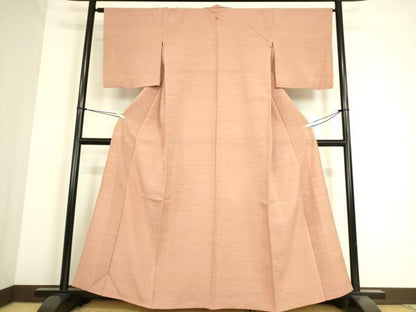 平和屋着物▽上質な紬 単衣 ときがら茶色 正絹 逸品 DAAS0257az