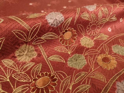 平和屋着物▽訪問着 単衣 刺繍 絞り 籬花文 金彩 正絹 逸品 DAAS0261az