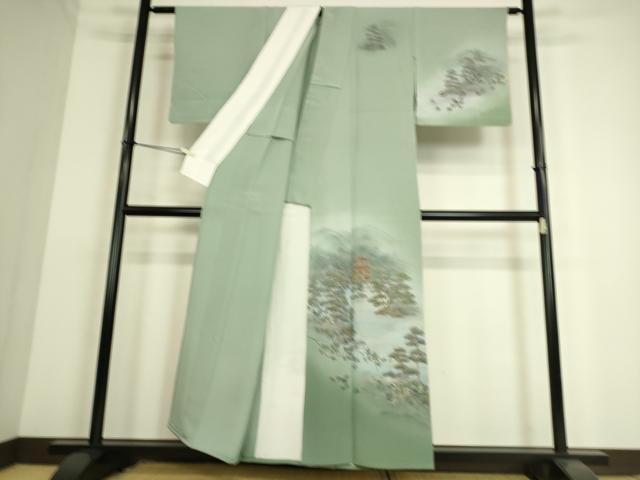 平和屋着物▽訪問着 単衣 名所風景文 暈し染め 金彩 正絹 逸品 DAAS0262az