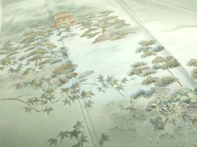 平和屋着物▽訪問着 単衣 名所風景文 暈し染め 金彩 正絹 逸品 DAAS0262az