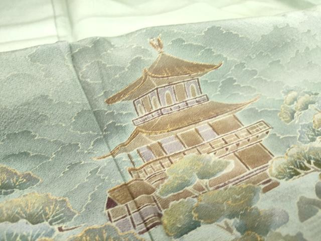 平和屋着物▽訪問着 単衣 名所風景文 暈し染め 金彩 正絹 逸品 DAAS0262az
