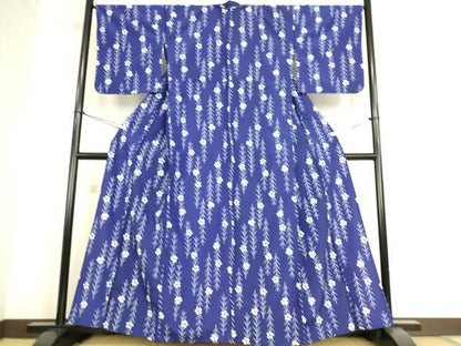 平和屋着物▽小紋 単衣 花間道 洗える着物 DAAS0265az