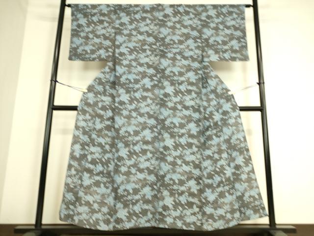 平和屋着物▽上質な小紋 単衣 草花文 正絹 逸品 DAAS0274az