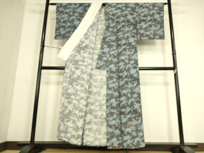 平和屋着物▽上質な小紋 単衣 草花文 正絹 逸品 DAAS0274az