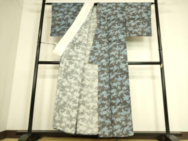 平和屋着物▽上質な小紋 単衣 草花文 正絹 逸品 DAAS0274az